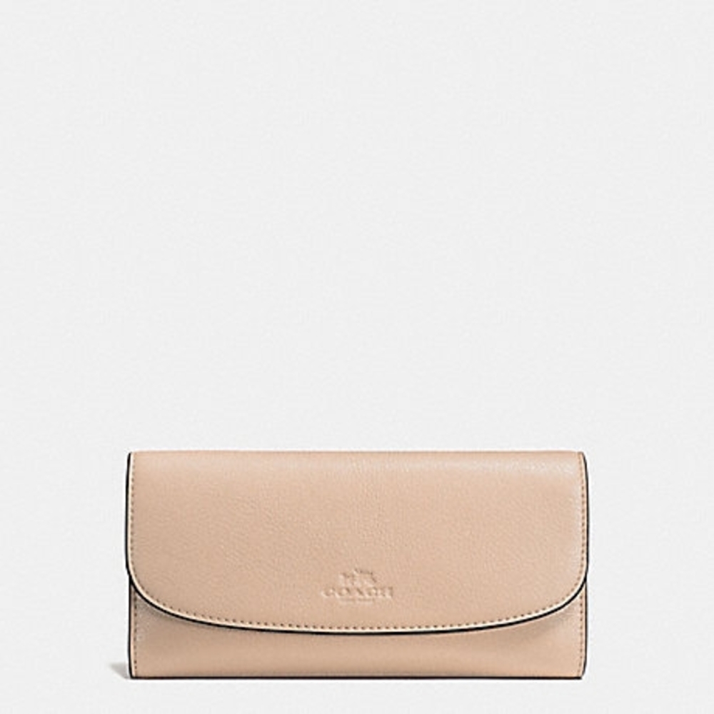 Coach Cream and Tan Leather Wallet